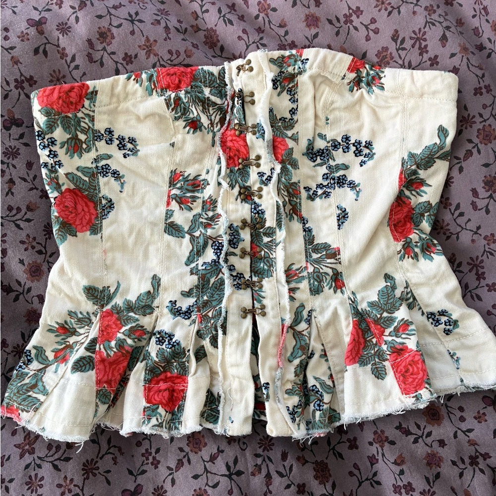 Free People Floral Print Corset Top